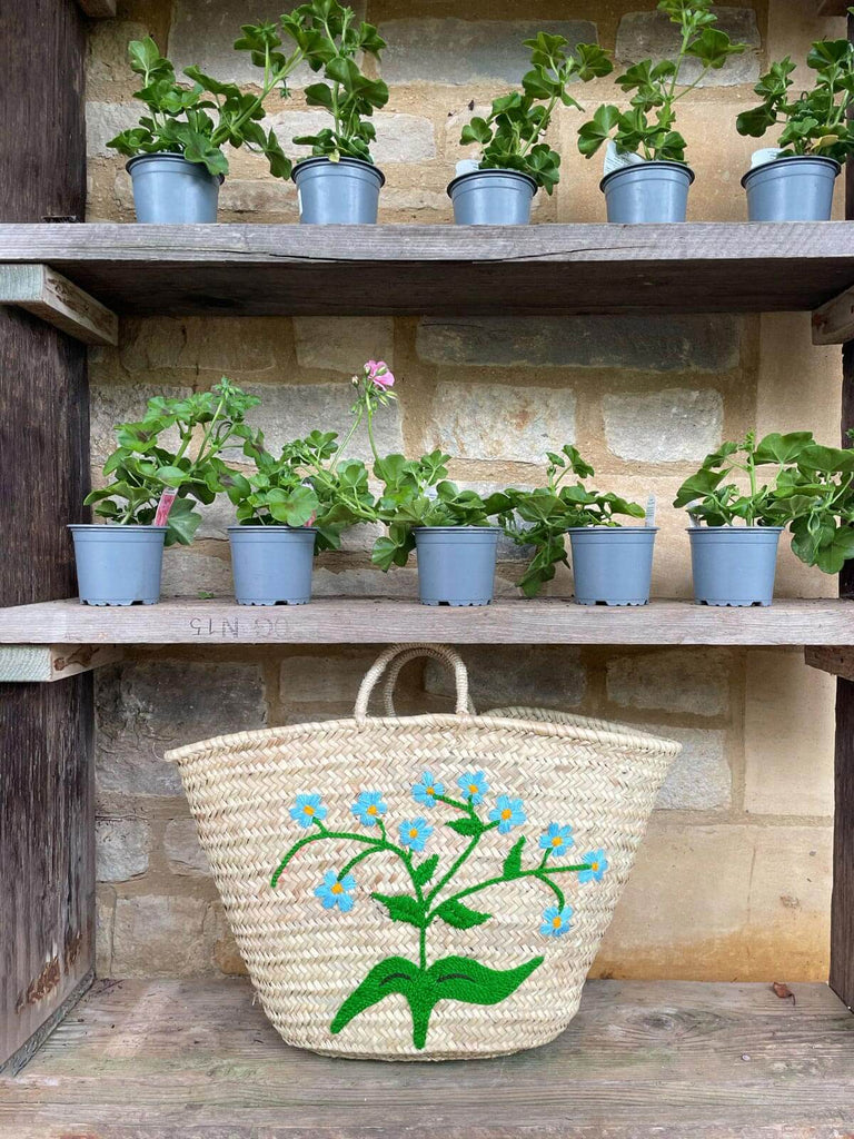 Forget-Me-Not market basket bag, perfect for shopping and visits to garden centres | Bohemia Design