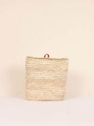 Medium ectangular wall basket with small leather loop for hanging