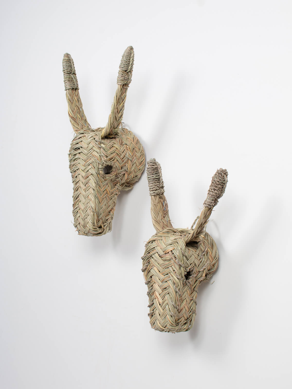 Mini and Small Woven Animal Head, Donkey hanging together