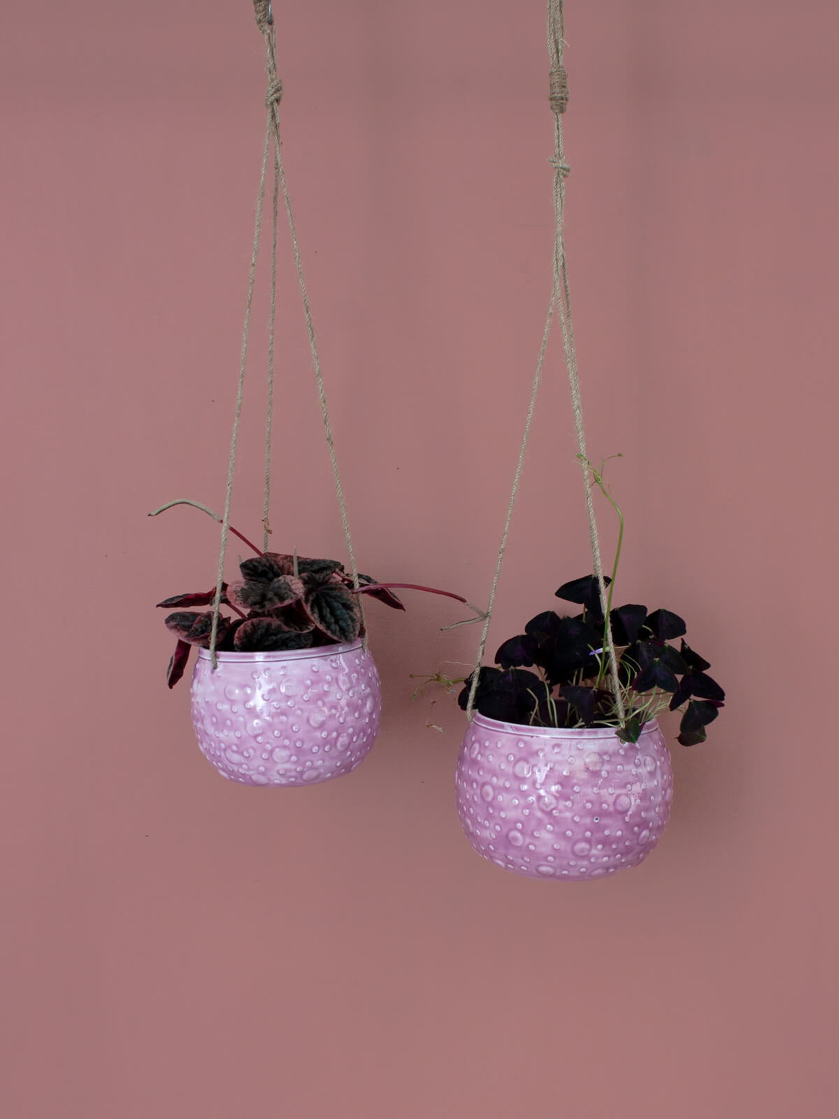 Enamel Hanging Planter, Lilac - Bohemia Design