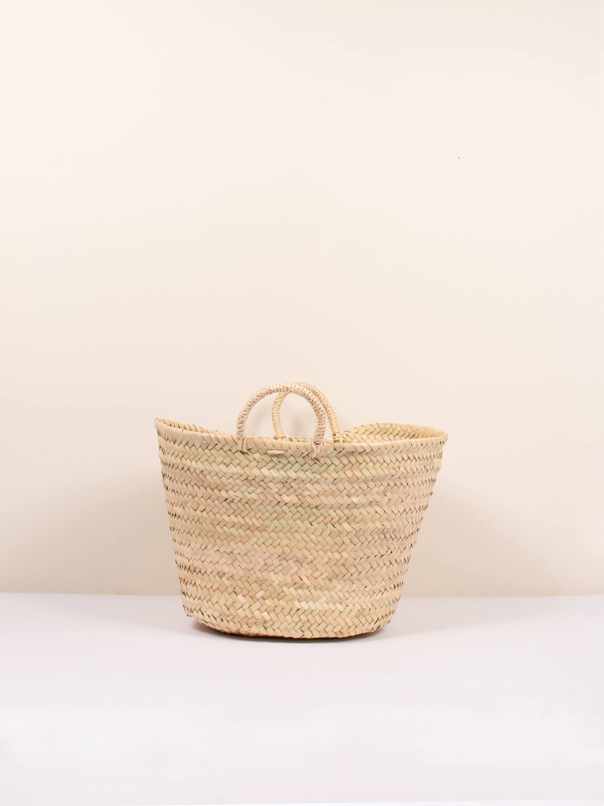 50% off STRAW BAG Handmade With Leather French Market Basket 