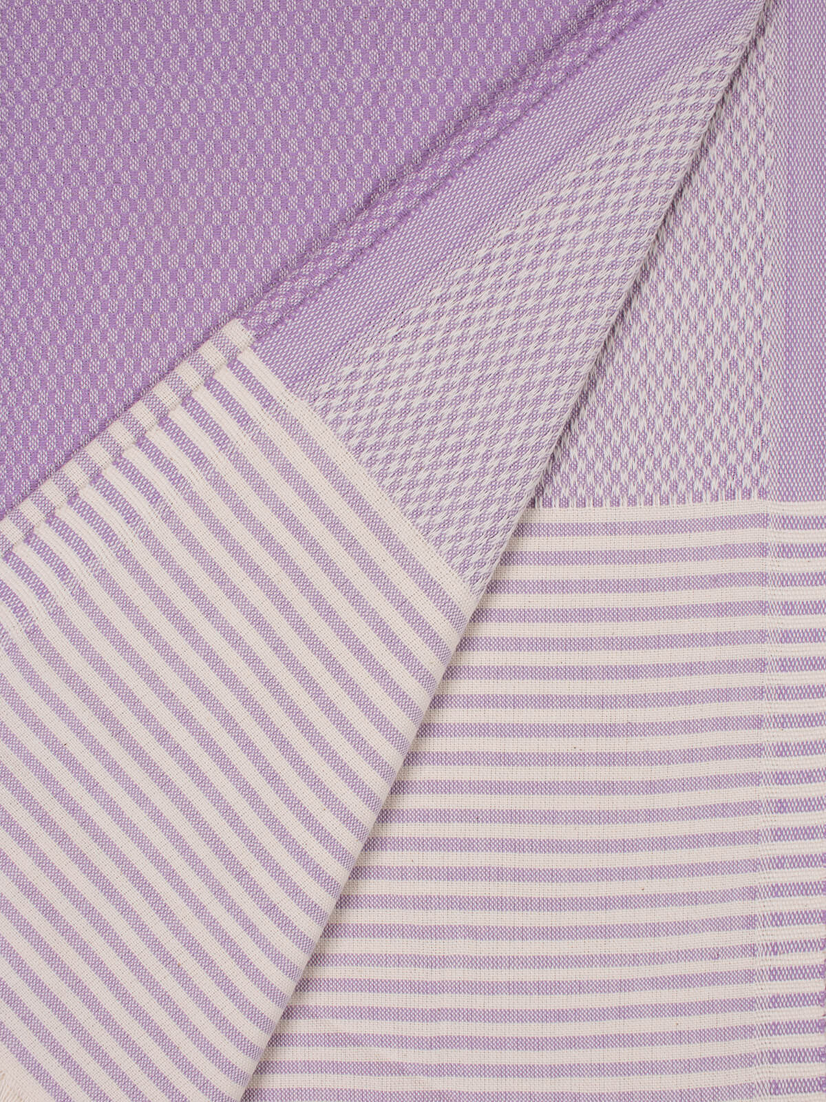 Striped Amalfi Hammam Towel in lilac stripe by Bohemia Design