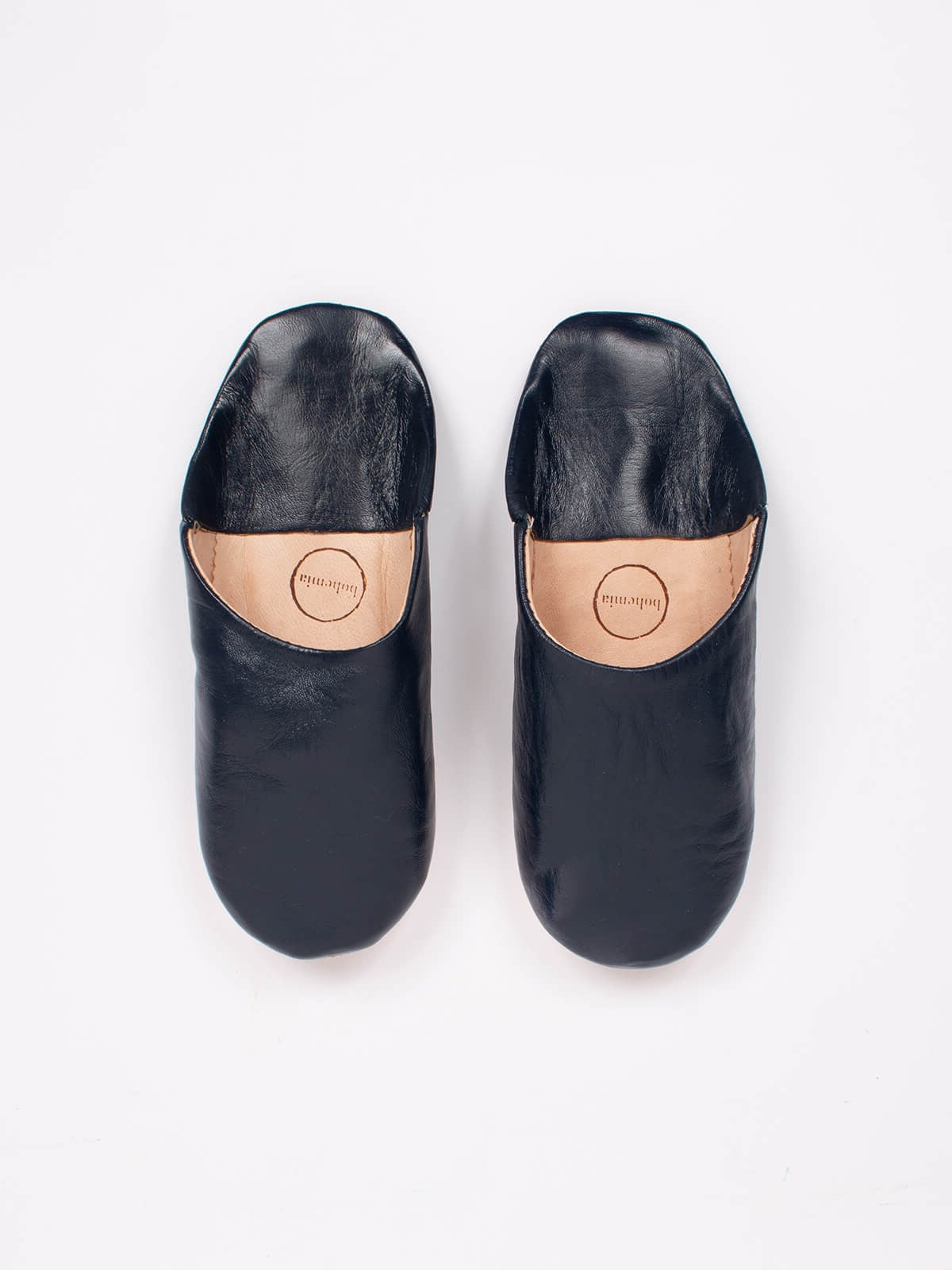 Moroccan Babouche Basic Slippers, Indigo | Bohemia Design